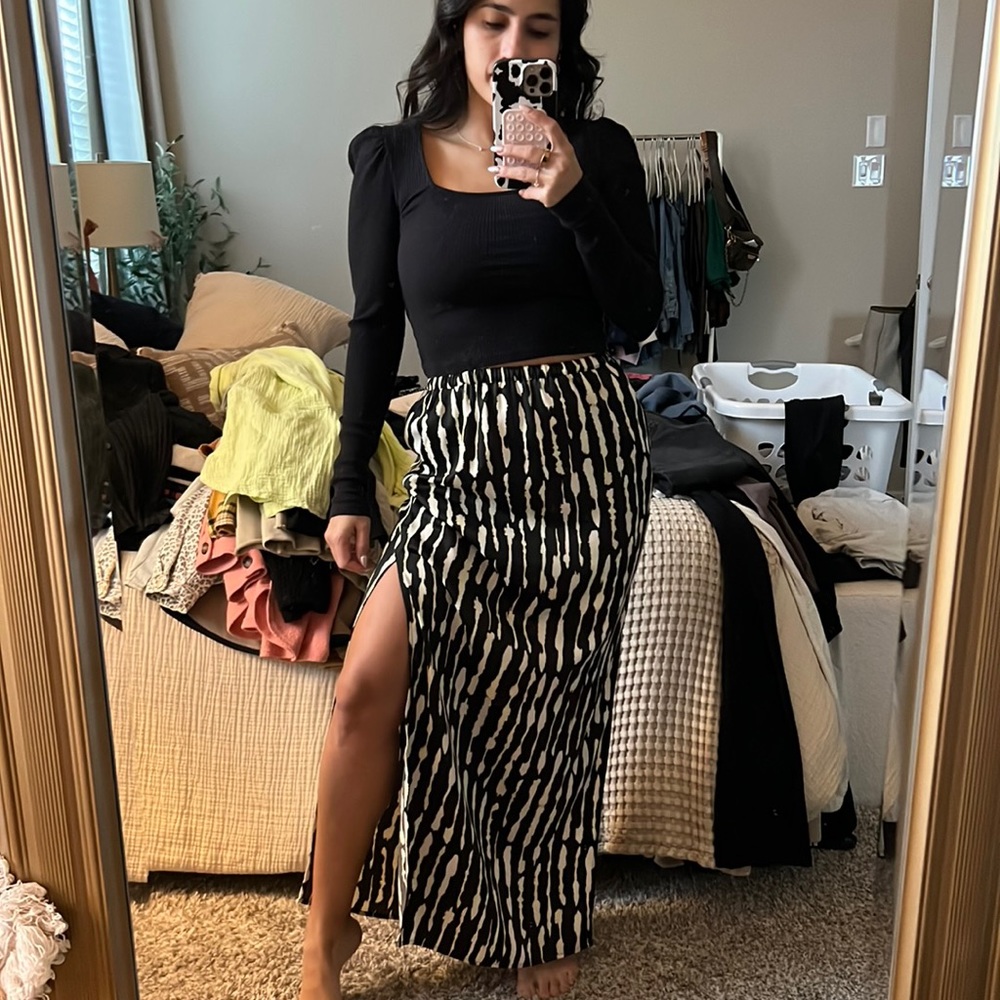 Satin maxi skirt